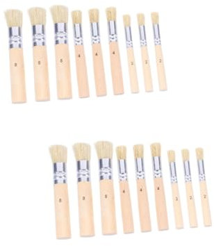 STOBOK 2 Sätze Pinsel Buntstifte Borstenschablonenpinsel Schablonenpinsel Aus Holz Ölmalpinsel Mit Borsten Vorlagenpinsel Ölgemäldepinsel Aus Holz Vorlage Pinsel Aluminium 3set*2