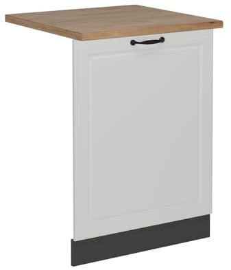 Vicco Panel Frontal del lavavajillas R-Line, Blanco casa de Campo, 60 cm, ET Roble