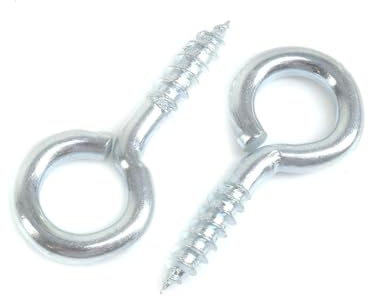 100 Pcs Metal 25mm Screw in Vine Eyes Small Zinc Plated Steel Screw In Hooks Self Tapping Eyelet Screws for Wood Fixing Wires Indoor & Outdoor