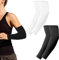 Grevosea 2 Pairs Arm Sleeves for Women Men Golf UV Protection Sun Sleeves Compression Cooling Sleeves to Cover Arms for Sports (Black+White)