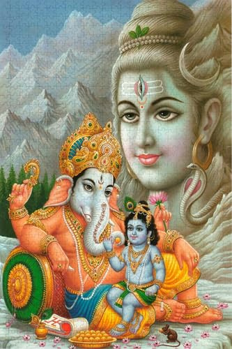 1000 Pieces Puzzles for Adults - Indian Gods Jigsaw Puzzle Challenging for Youth Fun Puzzle Family Educational Game Toys Holiday Activities Gift