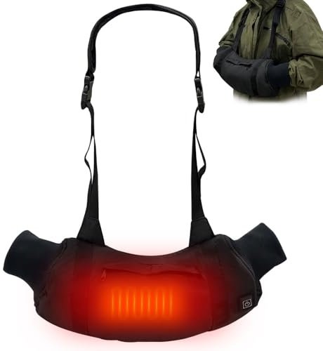 Heated Hand Warmer Pouch, Portable Rechargeable Electric Heated Gloves with Adjustable Strap Double Sided Pockets For Outdoor, Winter Chritmas Present
