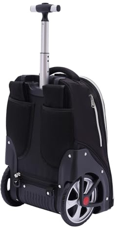 hongward Zaino trolley da 45 l, con ruote, impermeabile, per laptop da 15 pollici, bagaglio a mano 3 in 1, ruote silenziose da 7 pollici, trolley in alluminio regolabile in altezza, per scuola, lavoro