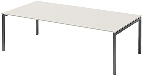 BISLEY Cito Chefarbeitsplatz/Konferenztisch, 740 mm höhenfixes U-Gestell, Metall, Gw334 Dekor Grauweiß, Gestell Anthrazitgrau, 120 x 240 x 85 cm