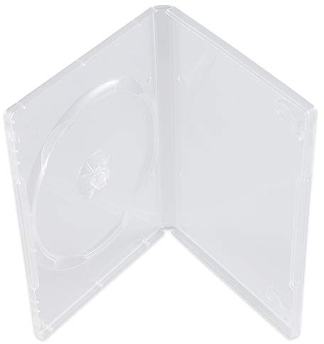 Maxtek 14mm Single Clear Standard DVD Case with Outter Clear Sleeve, 25 PCs. Disc Not Included.