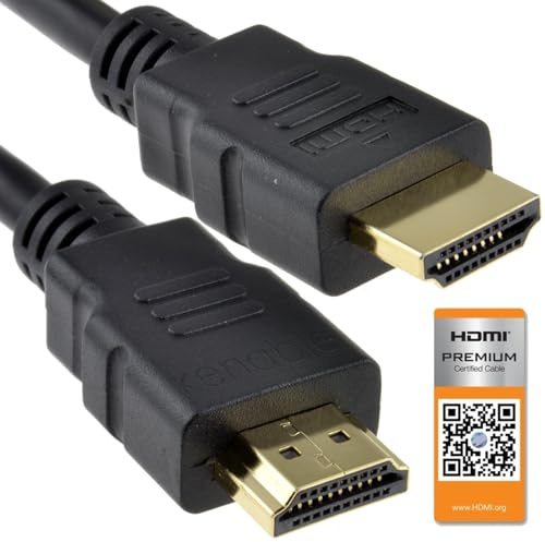 kenable Certified Premium HDMI 2.0 Cable 4K 60Hz UHD HDR 18Gbps High Speed Lead Black 1m