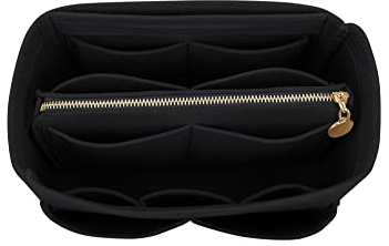 LEXSION Damen filz-geldbeutel-beutel-organisator-einsatz mit reißverschluss-tasche tote shaper fit speedy neverfull Large Schwarz