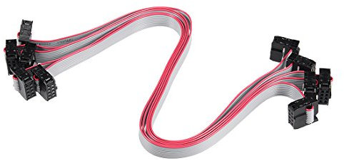 sourcing map IDC 8 Pins Connector Flat Ribbon Cable Female Connector Length 30cm 2.54mm Pitch,5pcs