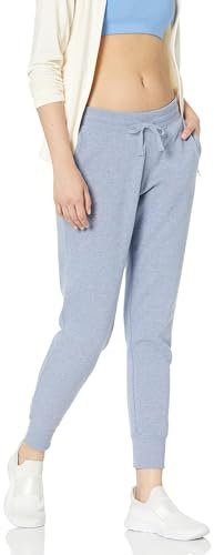 Amazon Essentials Pantaloni da Jogging in Pile con Risvolto (Disponibili in Taglie Forti) Donna, Blu Indaco Puntinato, M