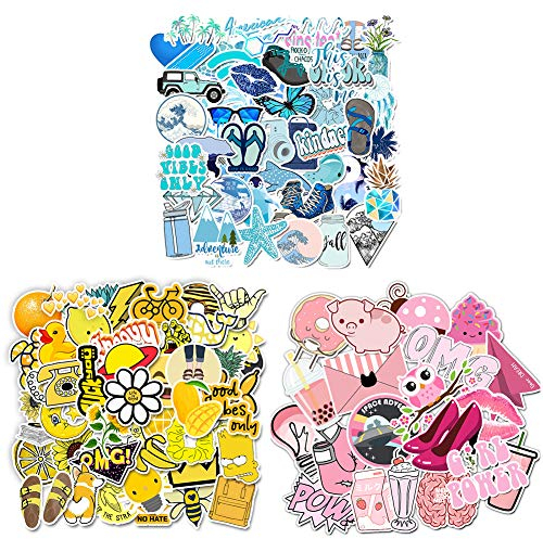 Stickers for Water Bottles, 150 Pcs Aesthetic Stickers for Laptop Skateboard, Waterproof Cool Cute Sticker for Suitcase, Guitar, Hat 3 Style