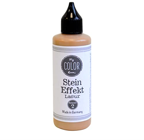 My COLOR Room Stein-Effekt Lasur (Hellbraun, 90 ml) Steinoptik - Steinfarben wetterfest - Effektfarbe für Deko Innen und Außen - wetterfest basteln, Made in Germany