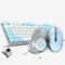 ARCH Gaming Keyboard Mouse Headset Three-piece,Mechanical Keyboard And Mouse Combo Blue Light Wired USB Keyboards For PC Gamer Computer Desktop (Color : White-Black shaft)