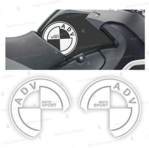 2 Stück Seite Aufkleber Tank kompatibel mit R1200GS Adventure 2006-2013 R 1200 GS Motorrad Moto R1200 ADV (Weiß)