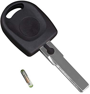The Lord of the Tools Autoschlüsselgehäuse mit Wegfahrsperre ID48 Transponder-Chip ungeschliffener Schlüsselrohling Kit Fahrzeug Fernbedienung teile