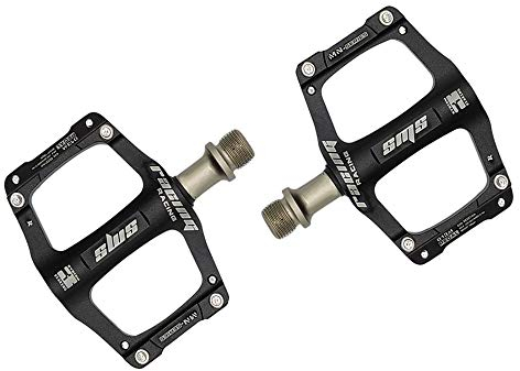 CMUNDLJQ 9/16 Zoll Ultra Light Aluminium Trekking Rennrad Fahrrad Mountainbike Pedale BMX Fahrradpedale Anti-Rutschpedale 013M (Schwarz)