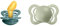 BIBS Couture Schnuller 2er-Pack, BPA-frei, Kiefergerechte Form. Naturkautschuk/Latex, Hergestellt in Dänemark. 0-6 Monate (2er Pack), Island Sea/Sage