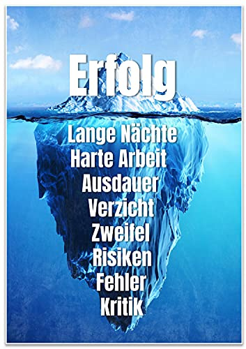 wandmotiv24 Poster als Wanddeko, Größe 100x70cm, Erfolg Eisberg, Arktis, Arbeit, Moderne Wanddeko, Wandbilder, Deko, Bild M0031