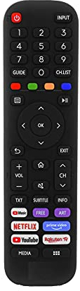 EN2G30H HT269780 Fernbedienung kompatibel für Hisense VIDAA Smart LED TV Netflix, YouTube, Prime, Rakuten TV