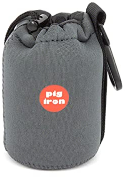 Pig Iron Luxury Lens Pouch to fit Mirrorless and DSLR Camera Lenses. Ultra Soft Velvet Lining, Thick Padded Neoprene. (Small (S))