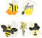 SUNNYCLUE 1 Box 5 STÜCKE 5 Stile Legierung Emaille Bienen Pin Gold Blume Emaille Pins Honeybee Cartoon Schmuck Abzeichen Broschen Pins Für Kinder Frauen Rucksack Shirts Jacken Hüte Dekoration DIY