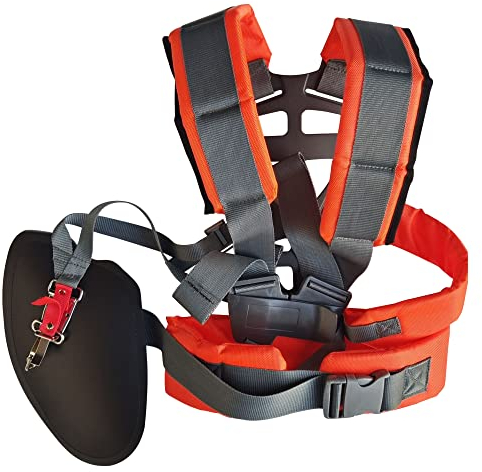 QKTYB Doppel Schultergurt Tragegurt Profi Schulterriemen Motorsense Trimmer Schultergurt für Motorsense Rasentrimmer Freischneider Rasenmäher Gartenarbeit Zubehör