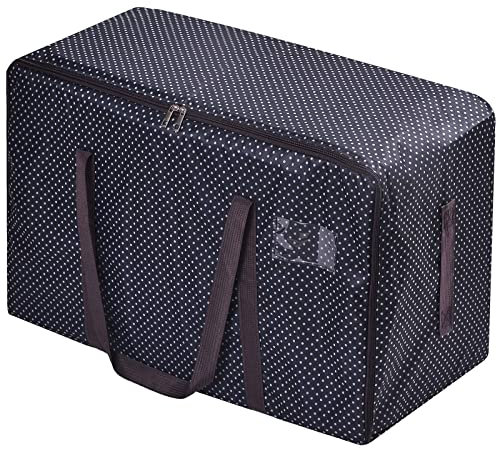 Rainberg 110L Large Storage Bag, Fabric Clothes Bag, Thick Large Size Under Bed Storage, duvet storage bag, Moisture proof. (Black)