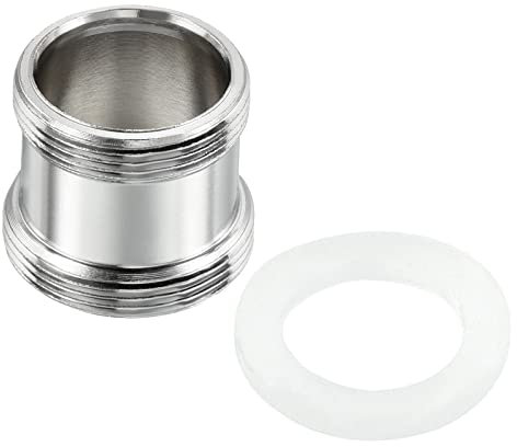 PATIKIL M24*1.0 Male to M22*1.0 Male Thread Faucet Adapter, Chromed Plated Aerator Connector Fitting for Garden Hose Water Filter, Silver