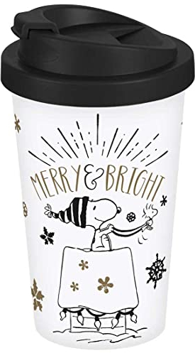 infinite by GEDA LABELS (INFKH) Coffee to go Becher Peanuts Merry & Bright weiß
