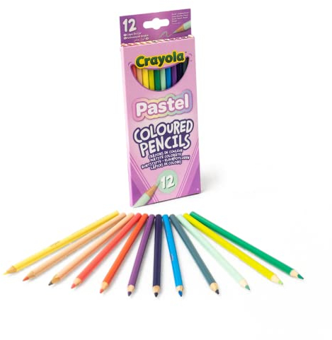 CRAYOLA Pastel, Buntstifte zum Zeichnen, 12er-Pack, für Schule und Freizeit, 12 Pastellfarben, 68-3366