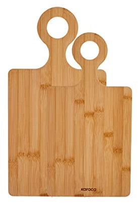 Karaca Dara Bamboo Chopping Board Set - 2-Piece Wooden Cutting Board Set for Kitchen, Large and Small