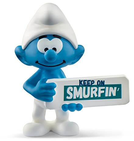 SCHLEICH 20843 Schlumpf Smurfin Schild, ab 3 Jahren, DIE SCHLÜMPFE - Spielfigur, 5 x 3 x 5 cm