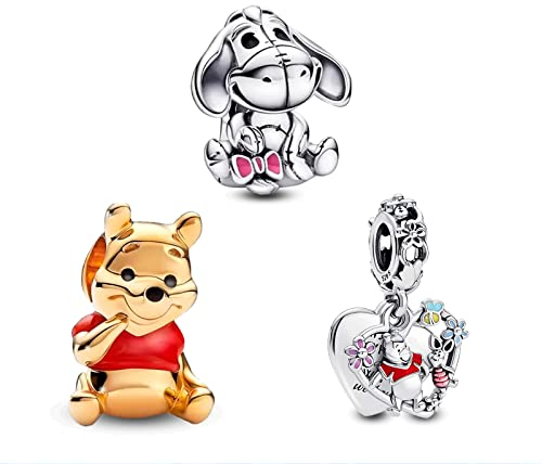 RMMY Cartoon Animal Charm Anhänger 925 Sterling Silber Elephant Bears Charm Bead für Armband Damen Schmuck Perfektes Birthday Muttertagsgeschenk