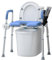 Restisland Erhöhter Toilettensitz mit Armlehnen und gepolstertem Sitz, Erhöhte Toilettensitzerhöhung für ältere und behinderte, verstellbare Höhe, Blau