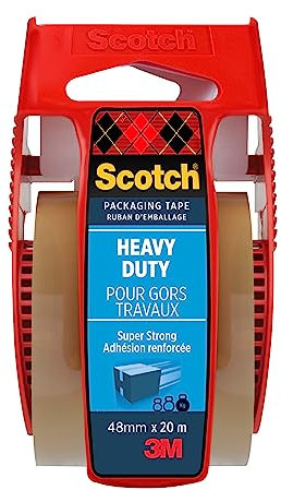 Scotch Ruban adhésif d’emballage extra-résistant, havane, 48 mm x 20 m, 1 rouleau sur dévidoir manuel/paquet
