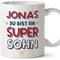 Mugffins Tassen Personalisieren mit Spruch für SOHN - Auf Deutsch - Du Bist Super - 11 oz / 330 ml - Individuell Anpassbar Geschenk