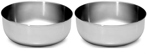 Lifeventure Stainless Steel Bowl – Strong Corrosion Resistant Bowl Ideal for Camping or Travel, Silver, 5.5 (Pack of 2)