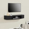[en.casa] TV wall shelf Tørring with 2 doors Base cabinet max. 15 kg Black Multimedia-shelf 110 x 30 x 17.5 cm
