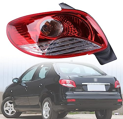 BYBEST Rücklicht Heckleuchte Rückleuchte für Peugeot 207 T31 2008-2013, Auto Heckklappe Rückleuchten Linke Rechte Rücklichter Gehäuse, New- Left
