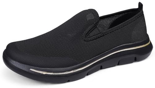 Meik Mangni Zapatillas Slip-On Mujer Zapatos de Deportivos Zapatos sin Cordones Hombre Moda Causal Sneakers,Negro,Tamaño:41 EU