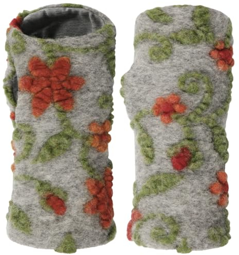 Gebeana Suvera Wool Stulpen Armwärmer Pulswärmer Damen - Made in Germany mit Futter Winter Herbst-Winter - One Size hellgrau