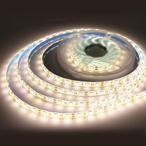 iNextStation 12V LED Strip Warmweiße 5M, LED Streifen IP65 Wasserdicht Flexible Selbstklebend LED Lichtband Leiste für Innen Heim Party Küche Deko, Kein Netzteil