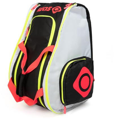 Izas - Paletero de Pádel Unisex - Capacidad para 2 Palas - Medidas 53x35x27cm - 100% Polyester + PVC - 2 Compartimientos Laterales - Serve-White - Talla Única