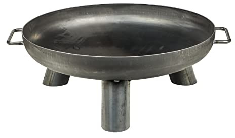 Feuerschale - Höhe 25cm - Massive und dekorative Schwarze Feuerstelle - Feuerschale für den Garten, Terrasse oder Camping (Ø 75cm)