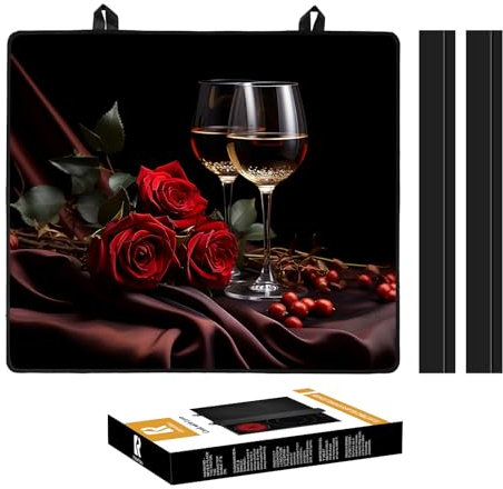 KitchenRaku Hob Cover 61x53cm, Electric Hob Covers, Ceramic Hob Covers, Induction Hob Covers, Glass Hob Covers, Hob Covers for Electric Cookers to Protect from Scratches (Roses Pattern)