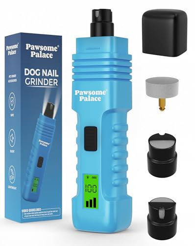 PAWSOME PALACE® Electric Dog Nail Grinder for Small and Large Breeds Makes Nail Trimming Simple and Safe with its Lightweight Design, Simple Recharging and Handy LED Lighting.