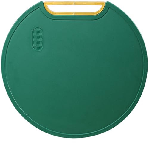 Qixuer Tagliere, Rotondo Antibatterica Tagliere da Cucina Plastica, Manico Girevole Per coltelli, Lavabile in Lavastoviglie, Accessori da Cucina per Carne, Verdura, Frutta (31 cm, Verde)