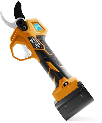 【2025 Profi-Rebenbeschnitt】SWANSOFT PRU30 Akku Astschere, 30mm 16,8V 850W 2+2Ah Gartenschere und Astscheren - Leistungsstarke Elektrische Elektrogartenscheren für Präzisen Baumschnitt,Gelbe