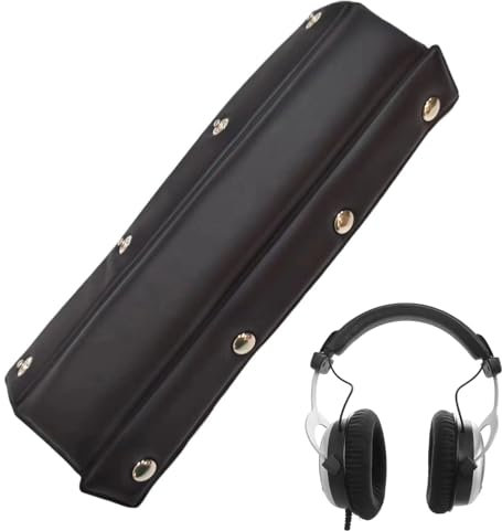 Schwarzes Weiches Kopfband für Kopfhörer, Stirnband Abdeckung, Ersatz-Kopfpolster Zubehör für Studio Kopfhörer, Kunstleder, Kompatibel mit Beyerdynamic DT770-, DT880-, DT990 PRO, HS200 und HS400