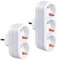 2 Piezas Enchufe Multiple Pared Adaptador, Triple Enchufe y Enchufe Doble 250V/16A 3680W Ladron Enchufes Portátil para Oficina Viaje CAS