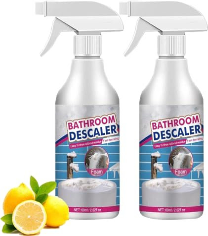 Bathroom Descaler Spray, Kolibrin-Official Reiniger, Kalkentferner Dusche Stark, Duschkabinenreiniger, Badezimmer Reiniger Schaum, Badezimmer-Entkalker-Spray, Reiniger für hartnäckige Flecken (2)